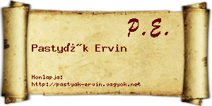 Pastyák Ervin névjegykártya